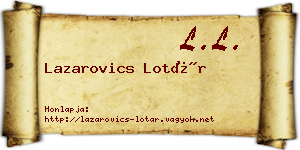 Lazarovics Lotár névjegykártya